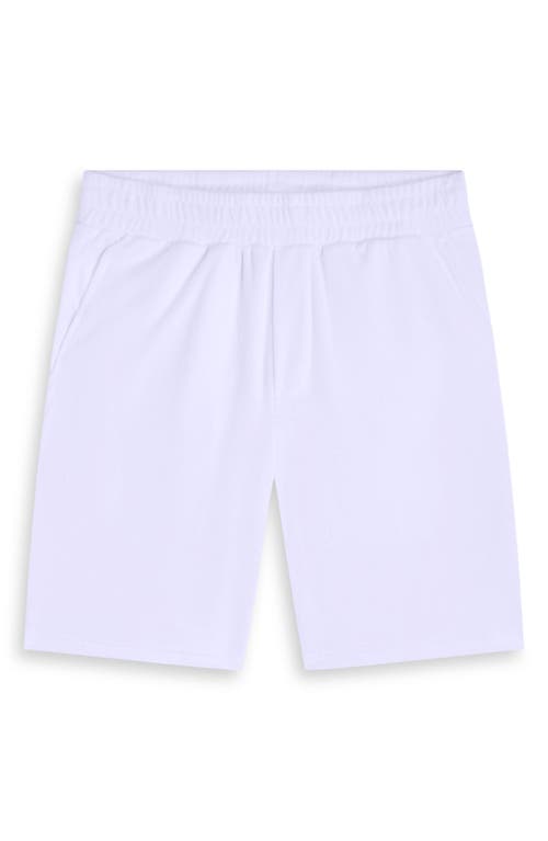 Bugatchi Cotton Blend French Terry Drawstring Shorts In White