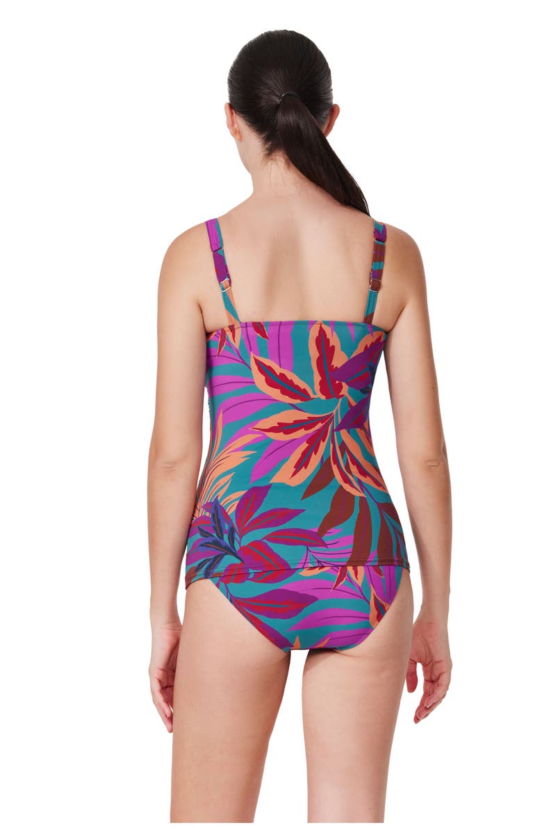 Gottex Plantopia D-Cup Tankini Top, Alternate, color, Multi-Teal