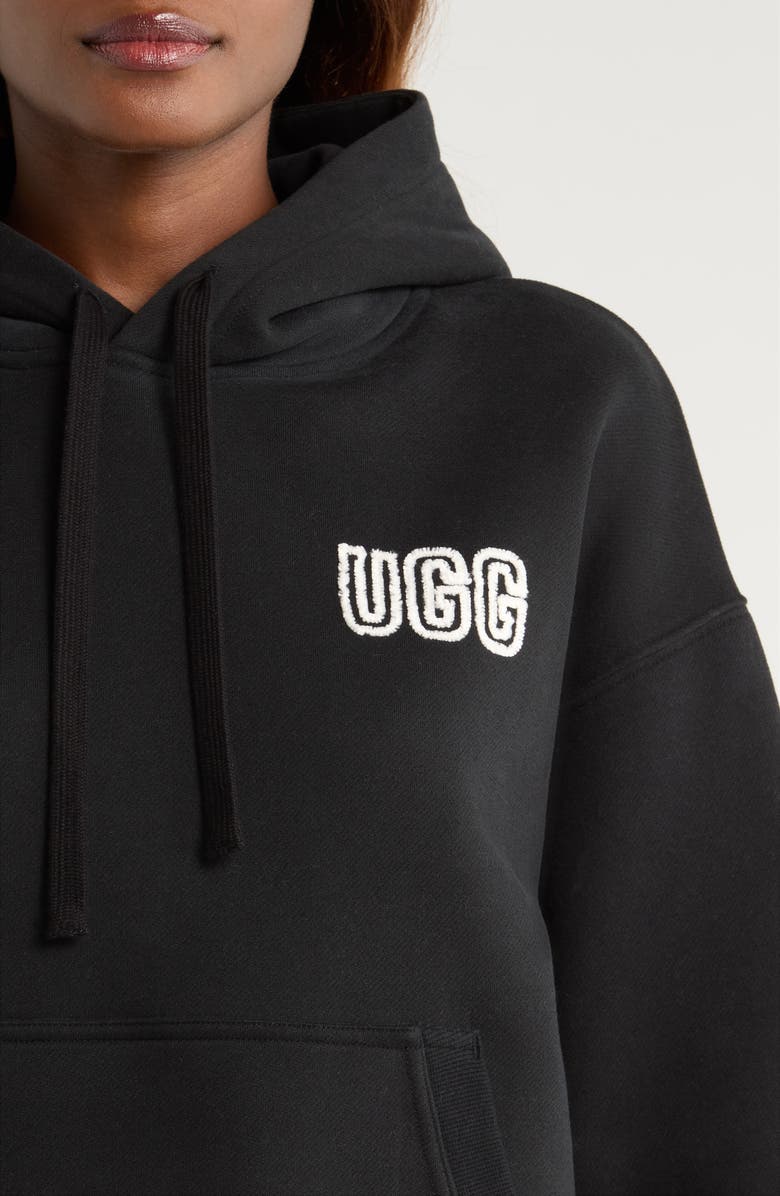 UGG<sup>®</sup> Logo Hoodie, Alternate, color, Black