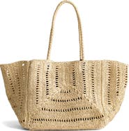 Madewell The Eyelet Raffia Shopper Tote