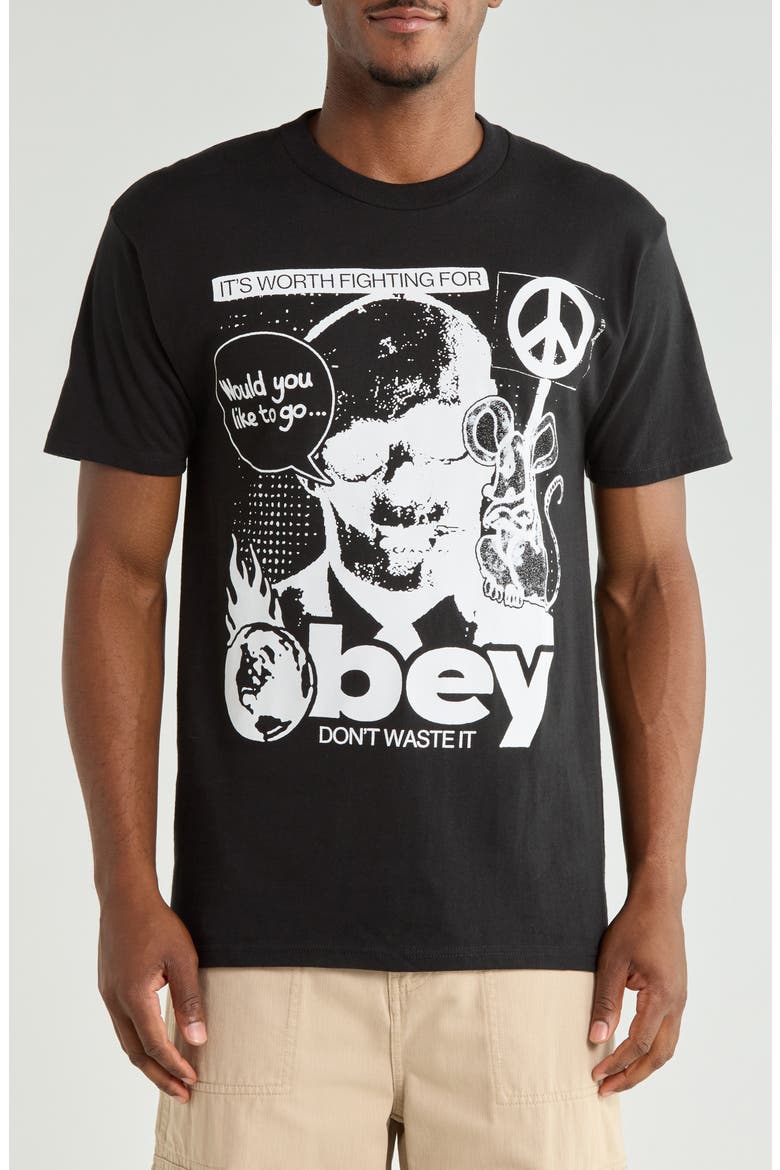 Don't Waste It Graphic T-Shirt, Main, color, BLACK