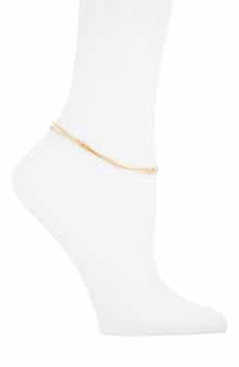 NORDSTROM RACK Demi-Fine 2-Pack Assorted Chain Anklets