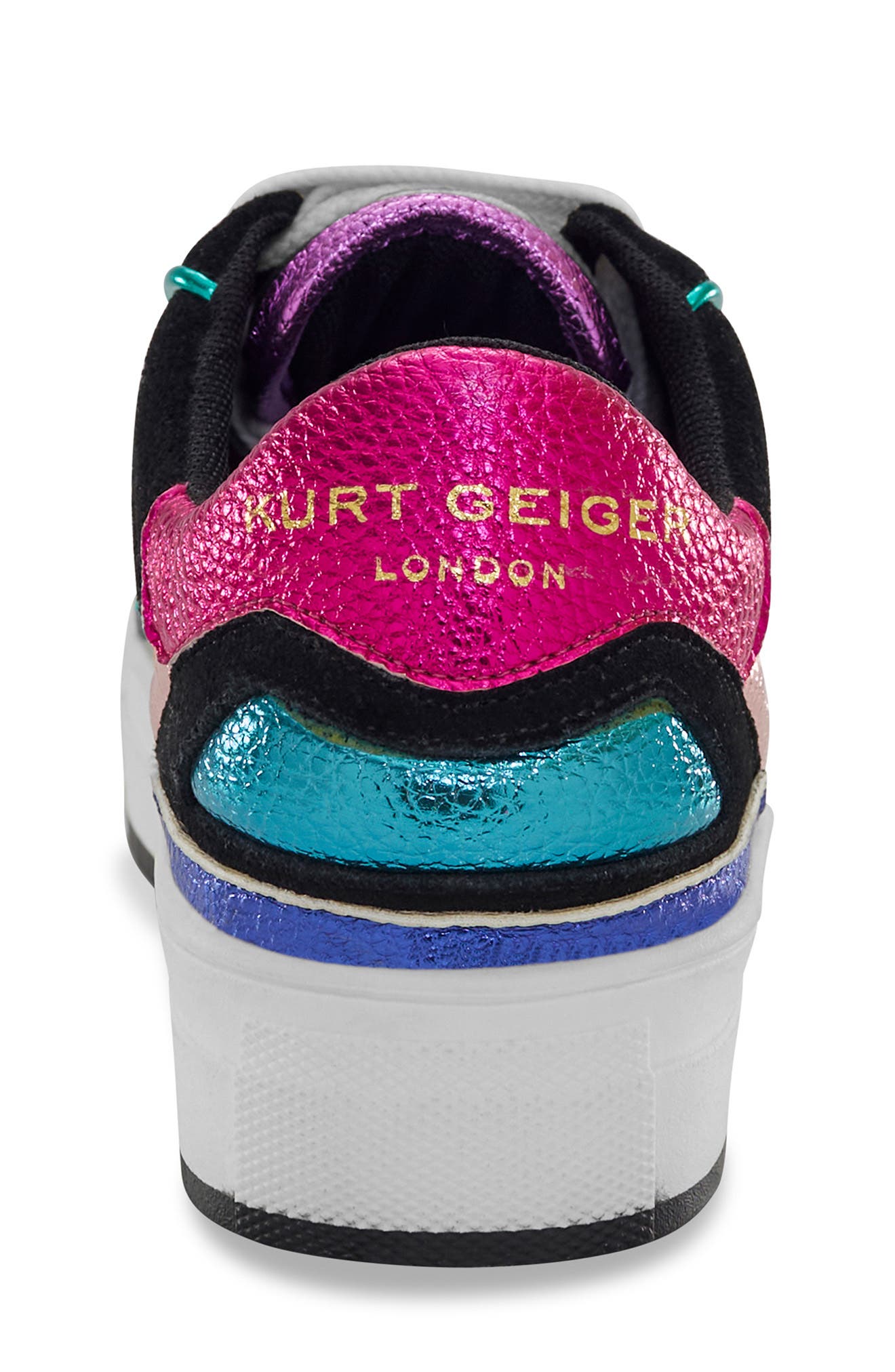 Kurt Geiger London Kids' Mini Southbank Sneaker, Alternate, color, Black Multi