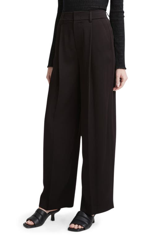 Vince Wide Leg Satin Pants In Black