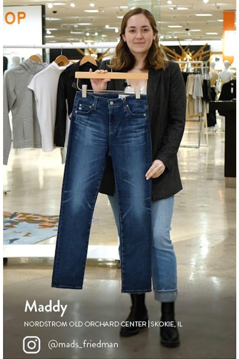 Mari High Waist Stretch Slim Straight Leg Jeans video
