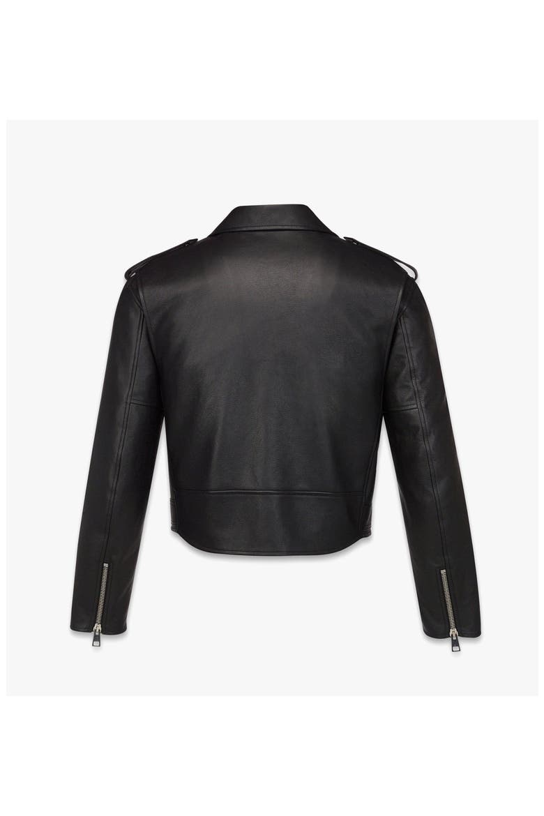 Cropped Rider Jacket in Lamb Leather, Alternate, color, Black