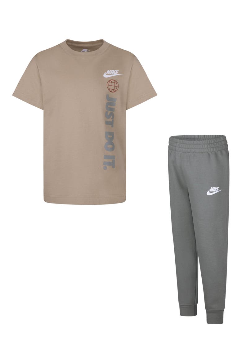 Kids' Futura T-Shirt & Pants Set, Main, color, DARK STUCCO