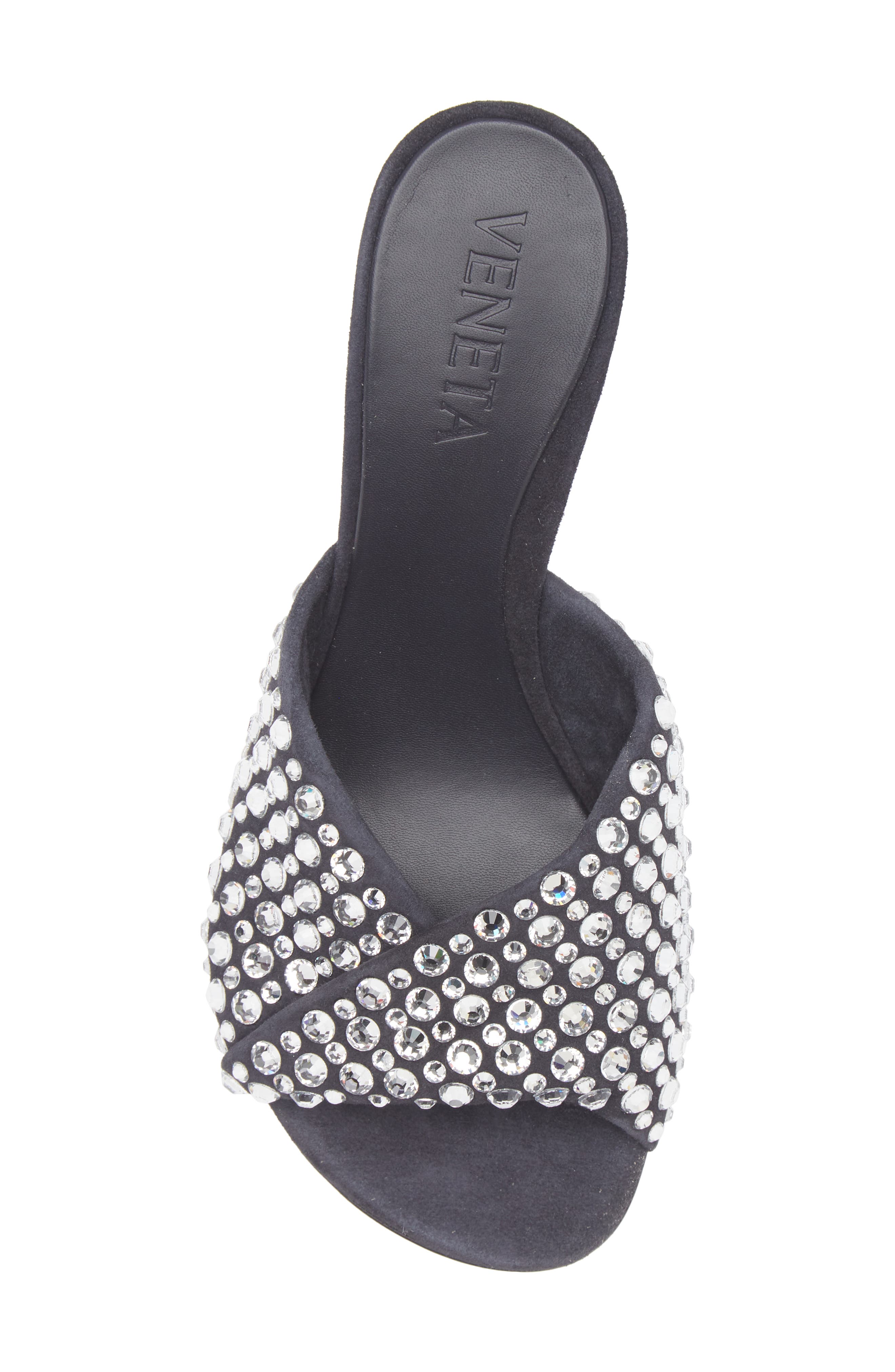 Bottega Veneta Blink Rhinestone Lambskin Suede Sandal, Alternate, color, 