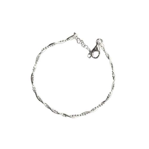 Spero London Bead Chain Twisted Sterling Silver Bracelet In Metallic