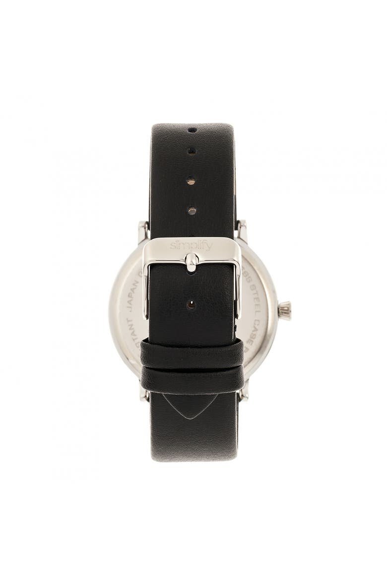 The 6200 Leather-Strap Watch, Alternate, color, Black/Silver