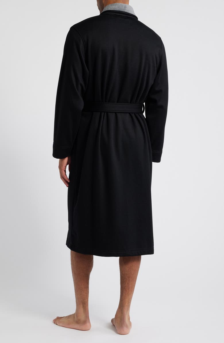 Nordstrom Essential Fleece Lined Robe, Alternate, color, Black