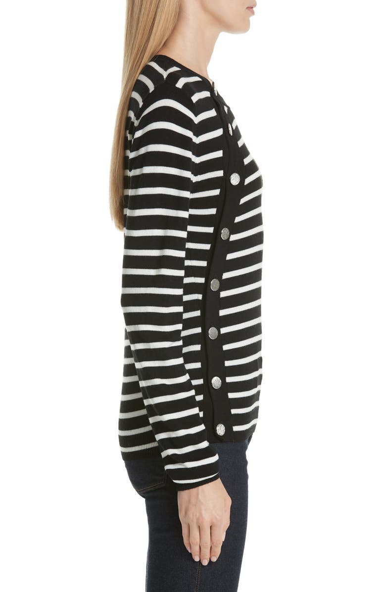 Altuzarra Stripe Button Side Wool Sweater, Alternate, color, 
