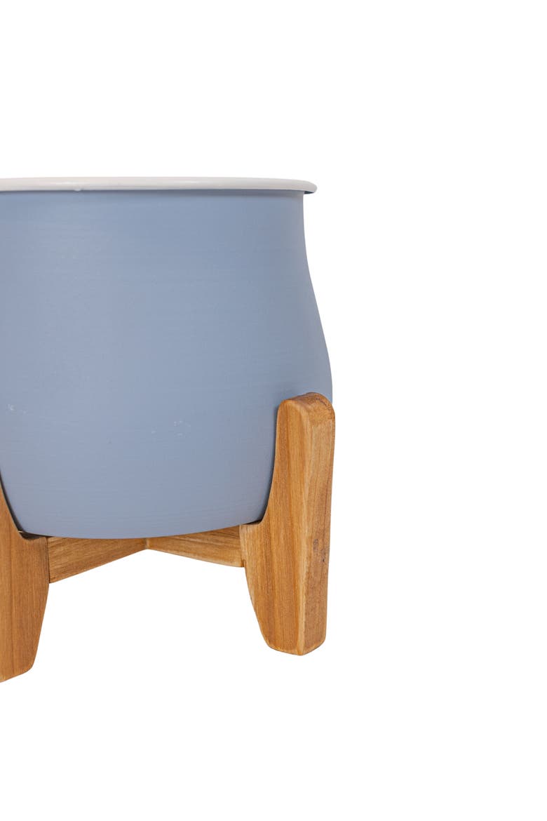 6" Decorative Metal Footed Belle Blue Indoor Planter Pot, Alternate, color, Blue