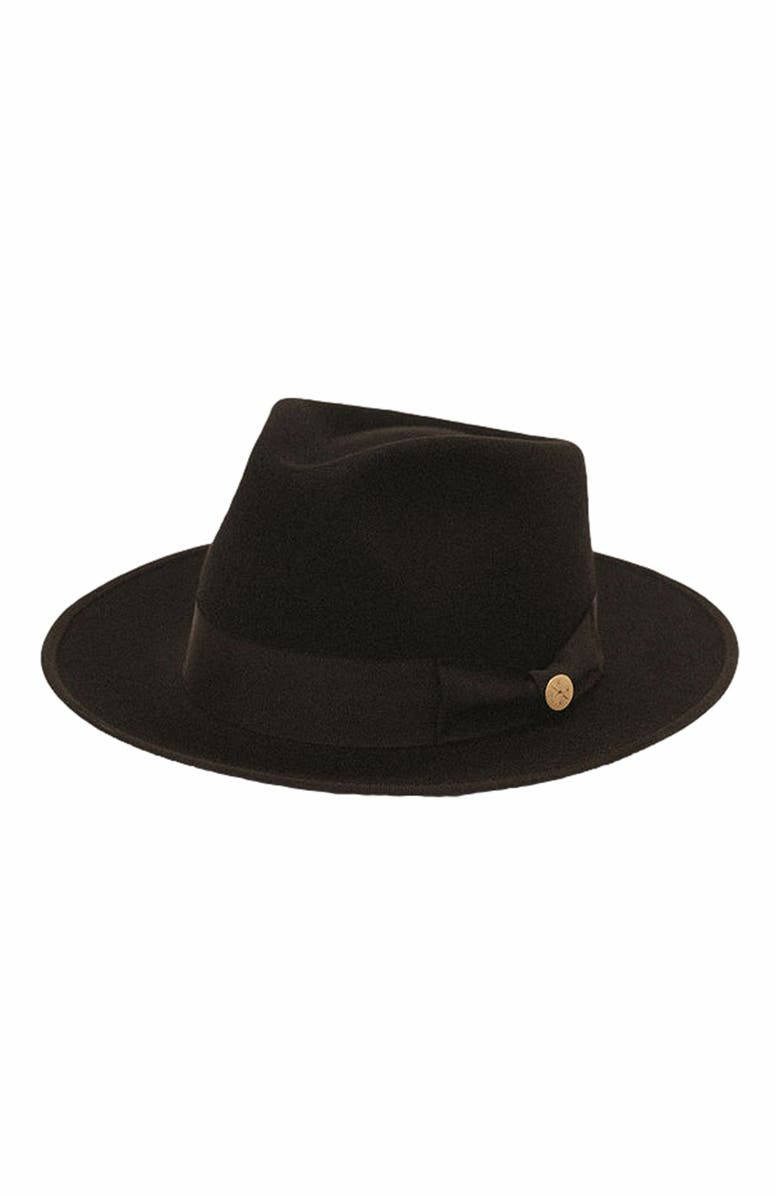 Two Roads Hat Co. Waterloo Fedora, Main, color, Black