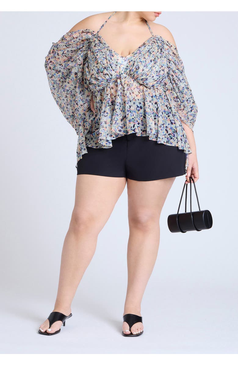 ELOQUII Dramatic Off The Shoulder Top, Alternate, color, Petal Play