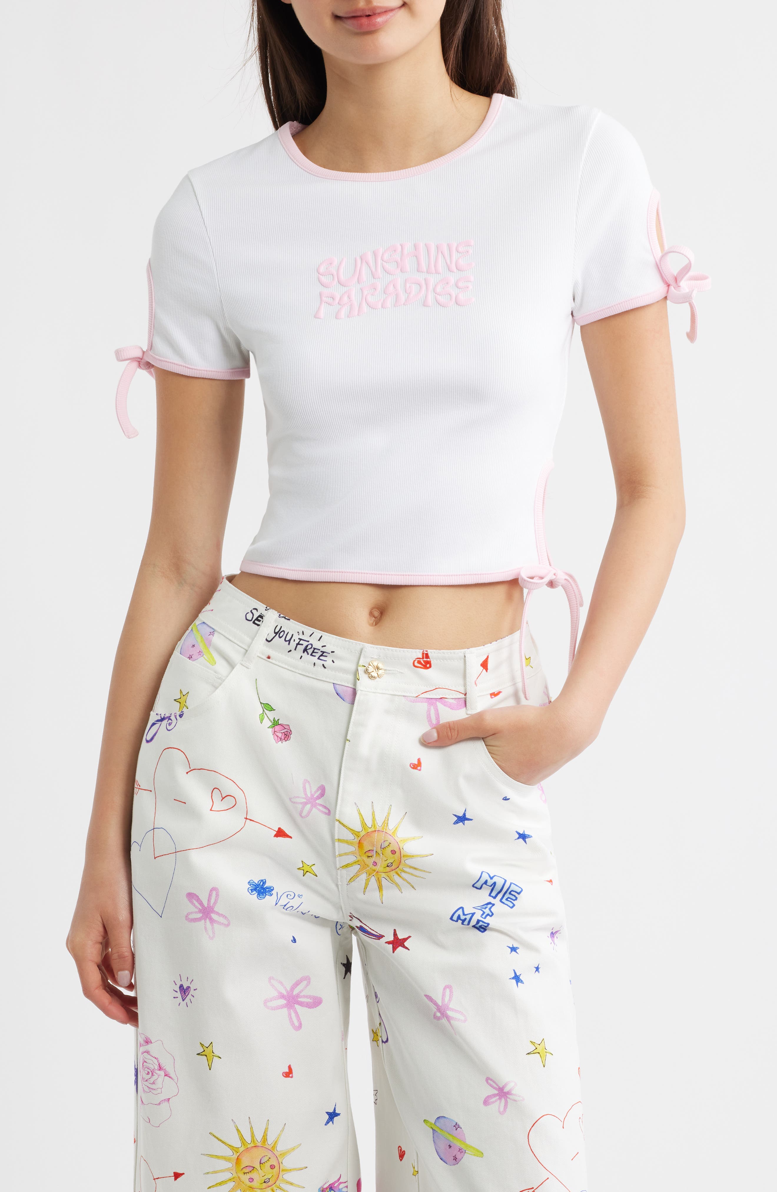 selected WHITE/ POCKET PINK