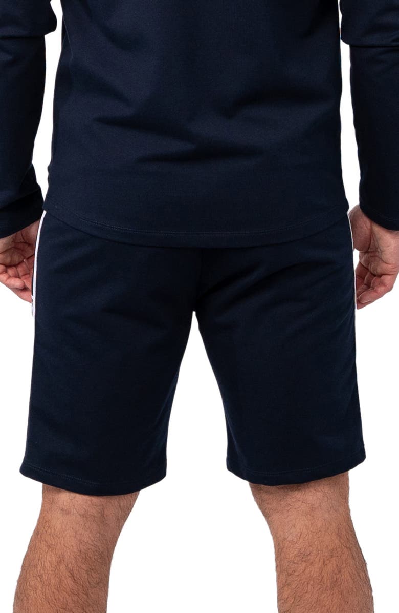 Maceoo Track Blue Stretch Cotton Shorts, Alternate, color,