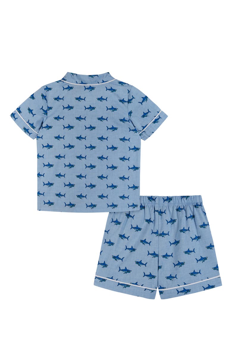 Andy & Evan Kids' Shark Print Cotton Two-Piece Short Pajamas, Alternate, color, 
