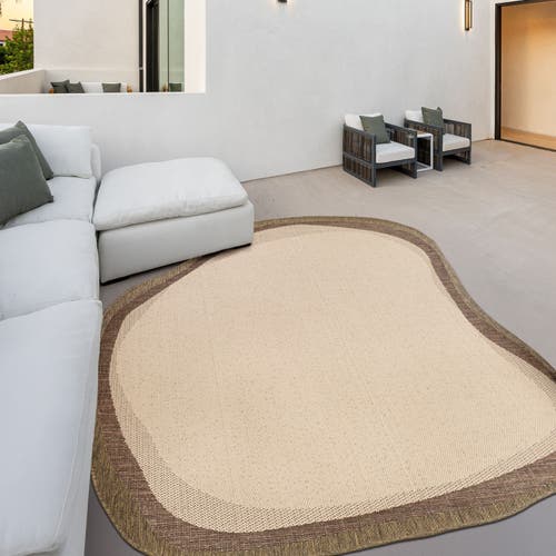 JONATHAN Y JONATHAN Y WYATT MODERN RUSTIC ABSTRACT INDOOR/OUTDOOR SHAPED AREA RUG