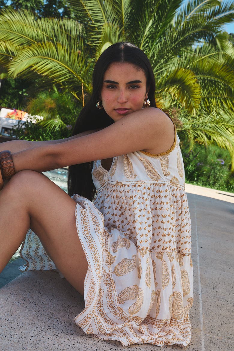 Sofie Short Dress, Alternate, color, Beige Indienne