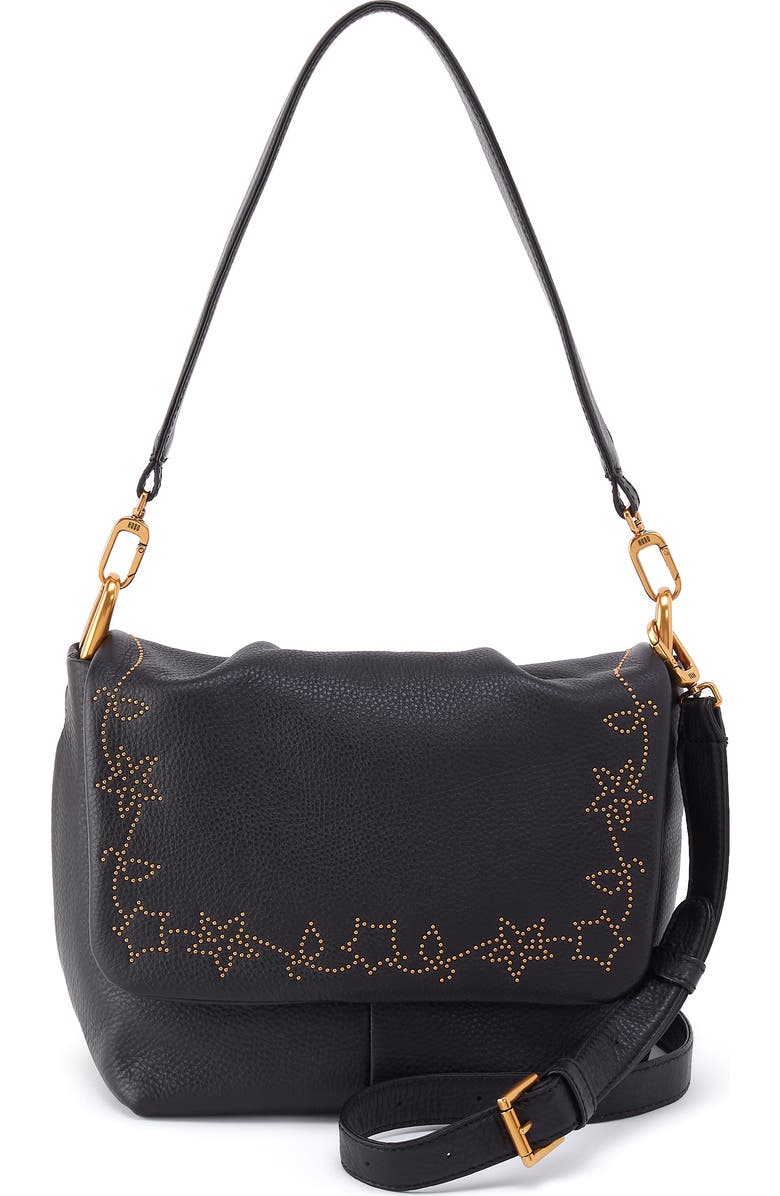 HOBO Harley Convertible Leather Shoulder Bag, Main, color, Black