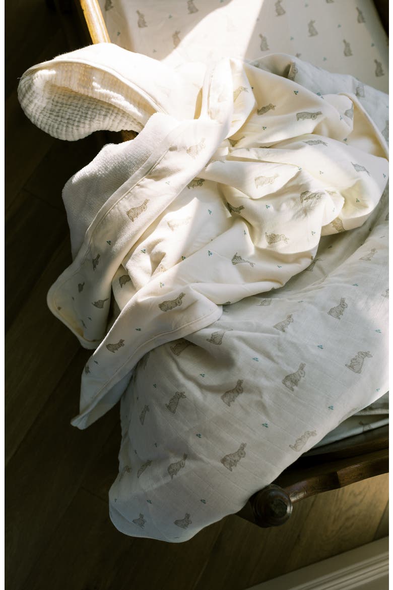 Organic Cotton Cuddle Blanket, Alternate, color, BUNNIES