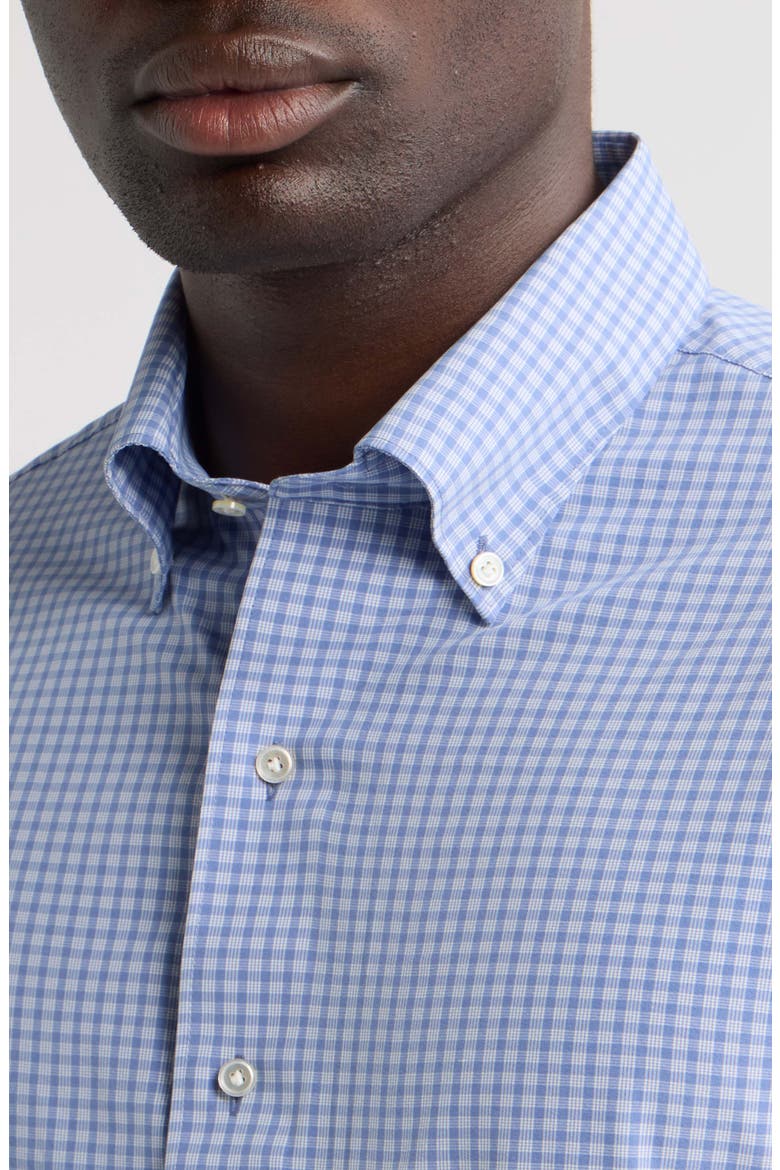 Eugene Tailored Fit Check Performance Poplin Button-Down Shirt, Alternate, color, WINDY BLUE