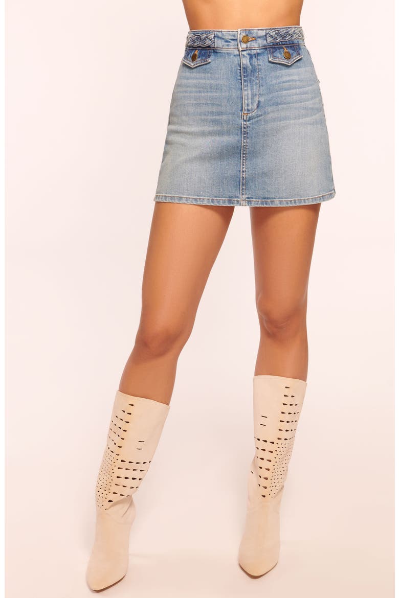 Stafford Denim Miniskirt, Main, color, LIGHT WASH