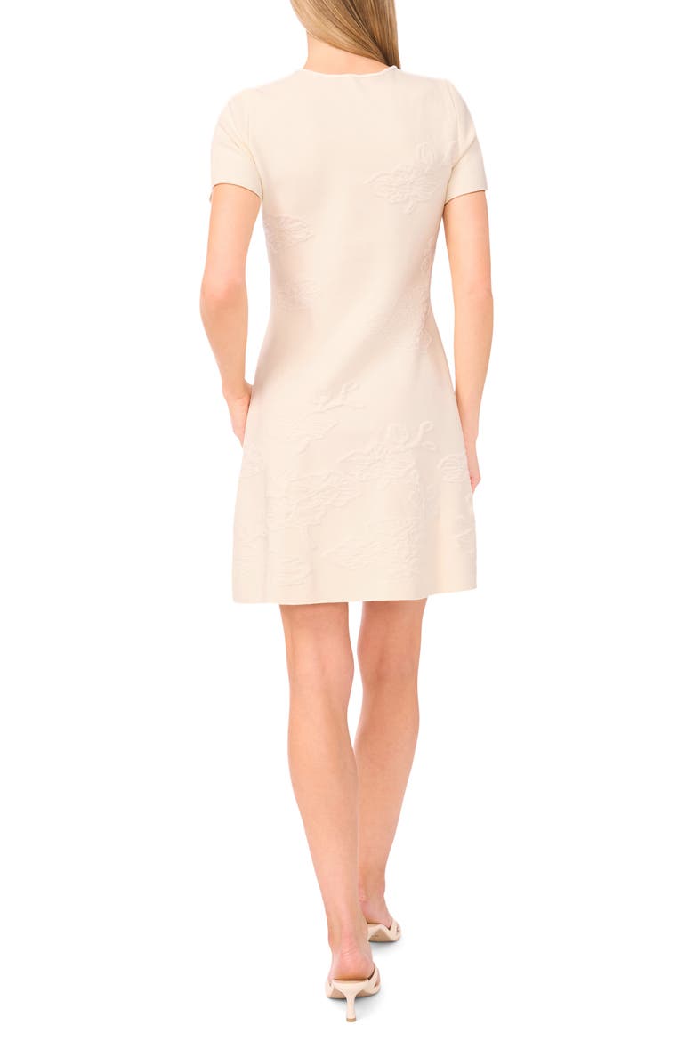 Mindy Floral Jacquard Minidress, Alternate, color, VANILLA ICE