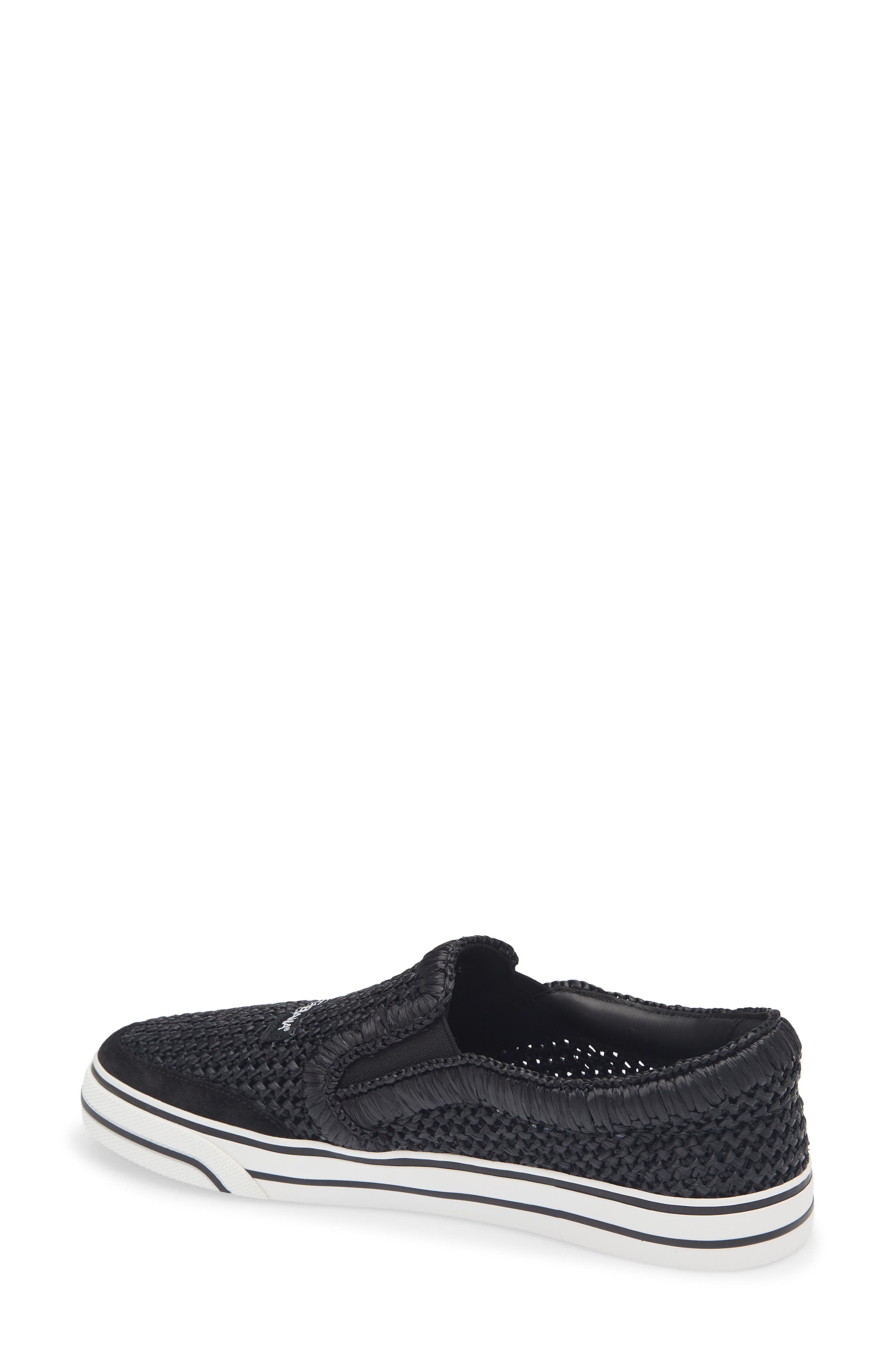 Raffia Slip-On Sneaker, Alternate, color, NERO/ NERO
