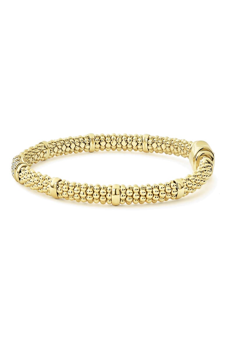 Caviar Gold Diamond Bracelet, Alternate, color, YELLOW GOLD