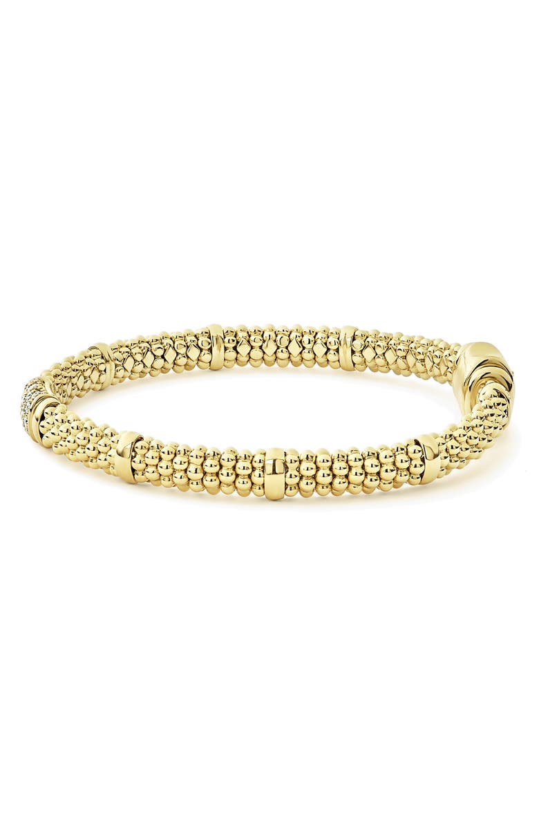 LAGOS Caviar Gold Diamond Bracelet, Alternate, color, Yellow Gold