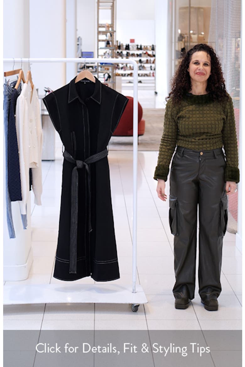 Contrast Stitch Tie Waist Midi Dress video