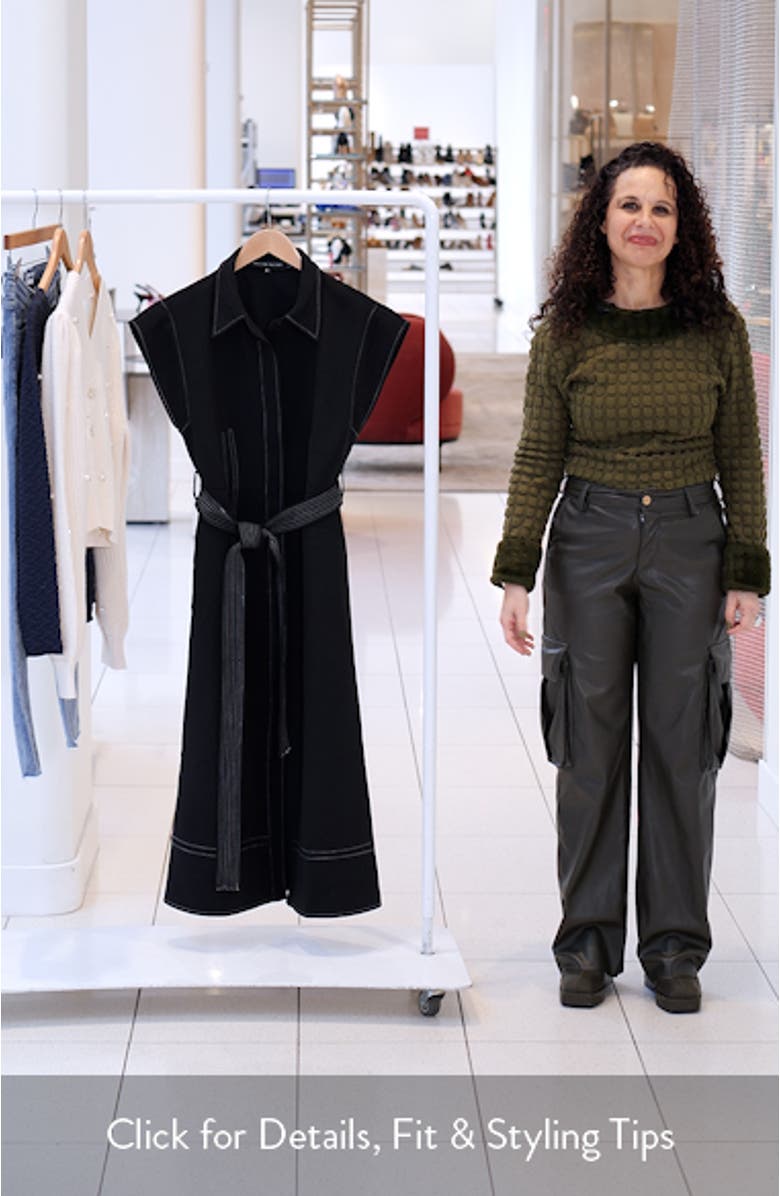 Contrast Stitch Tie Waist Midi Dress, sales video thumbnail