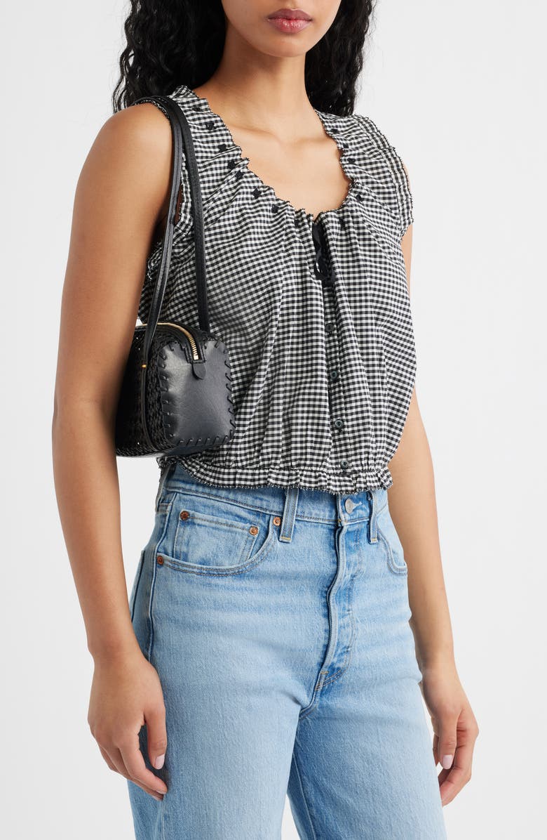 Madewell Brioche Mini Shoulder Bag, Alternate, color, True Black