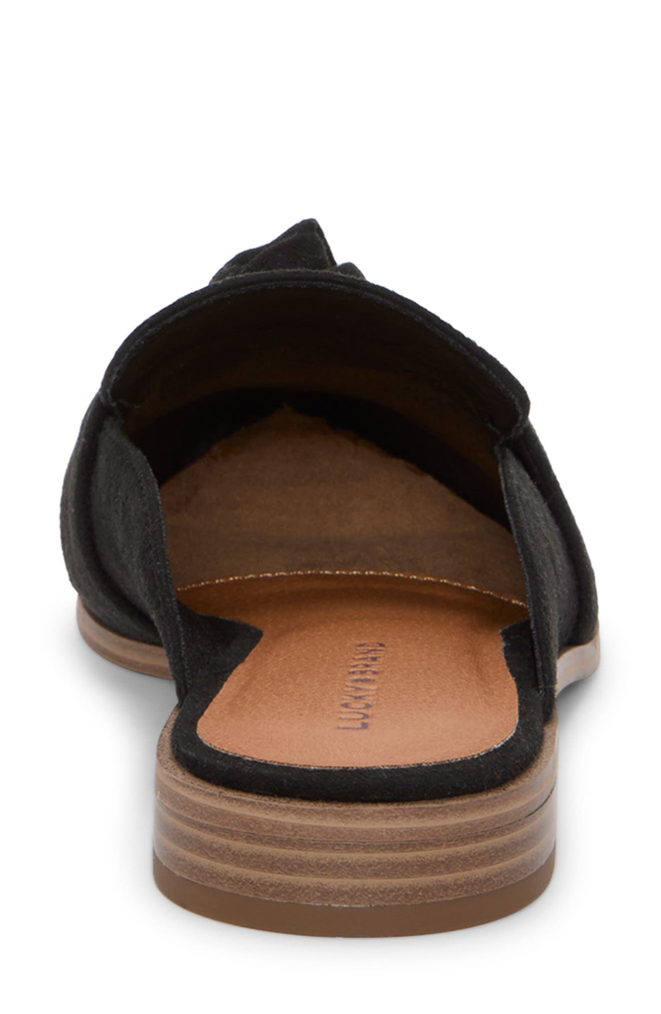 Lucky Brand Alusia Knot Mule Loafer, Alternate, color, Black Oil Suede
