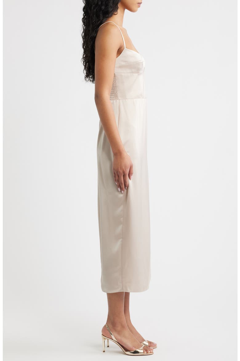 Lyra Bustier Bodice Satin Pencil Dress, Alternate, color, FARRO