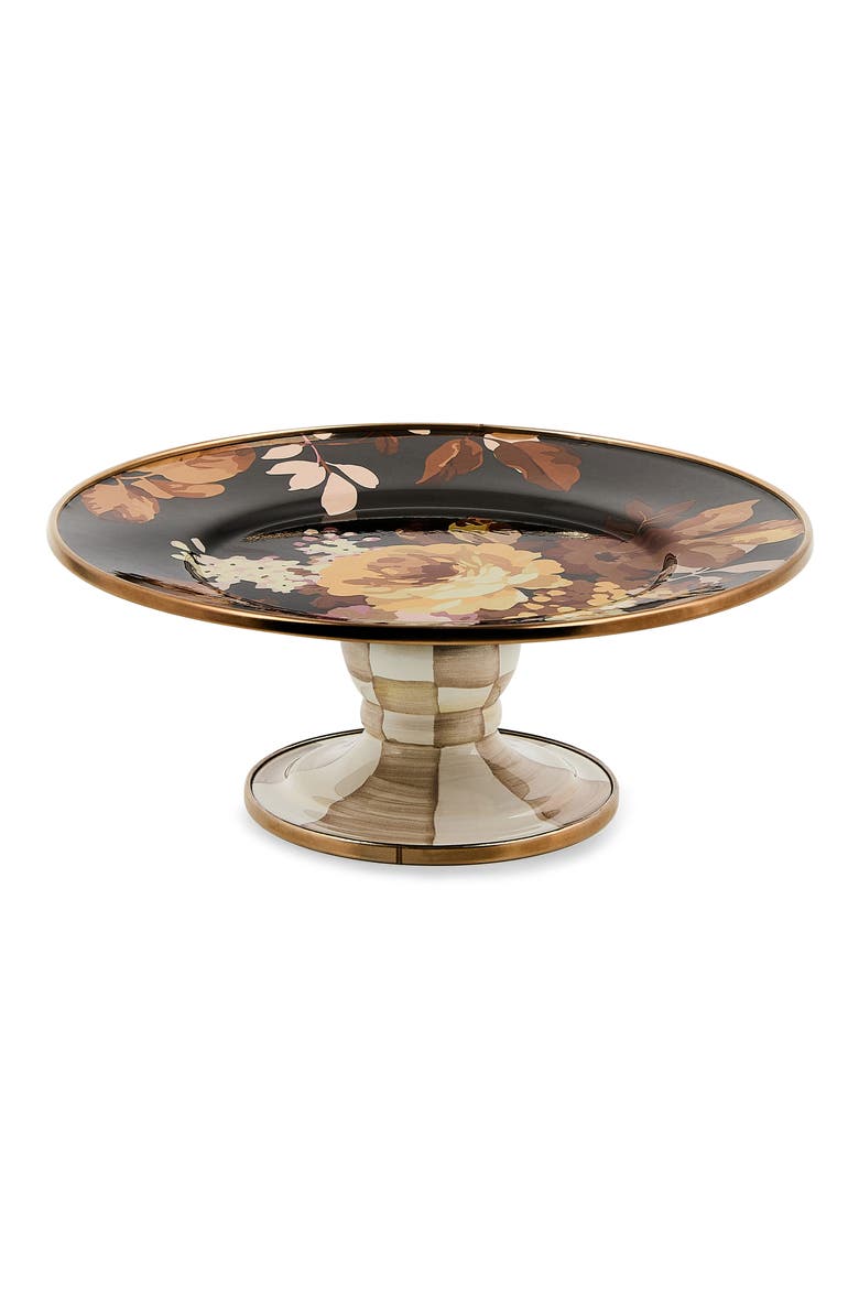 Wild Rose Mini Pedestal Platter, Main, color, BROWN