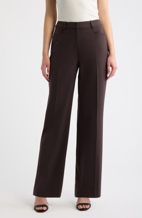 Birdseye Straight Leg Career Pants