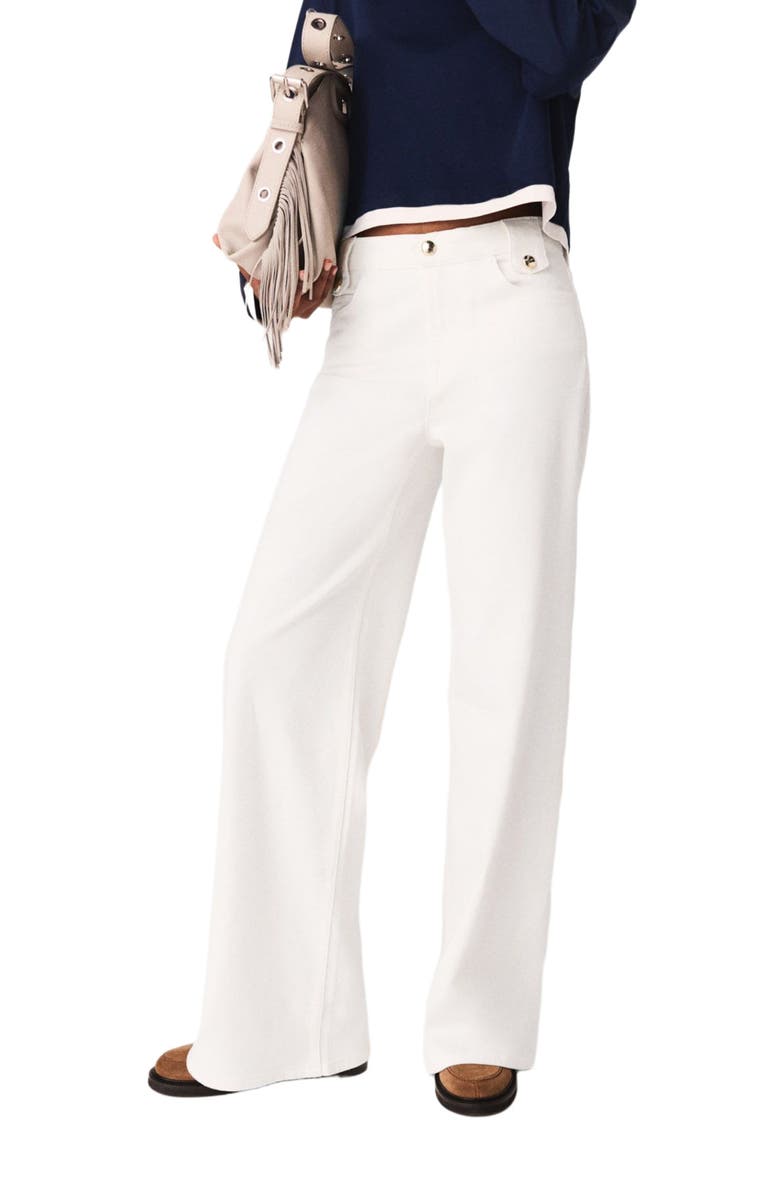 maje Flared jeans, Alternate, color, White