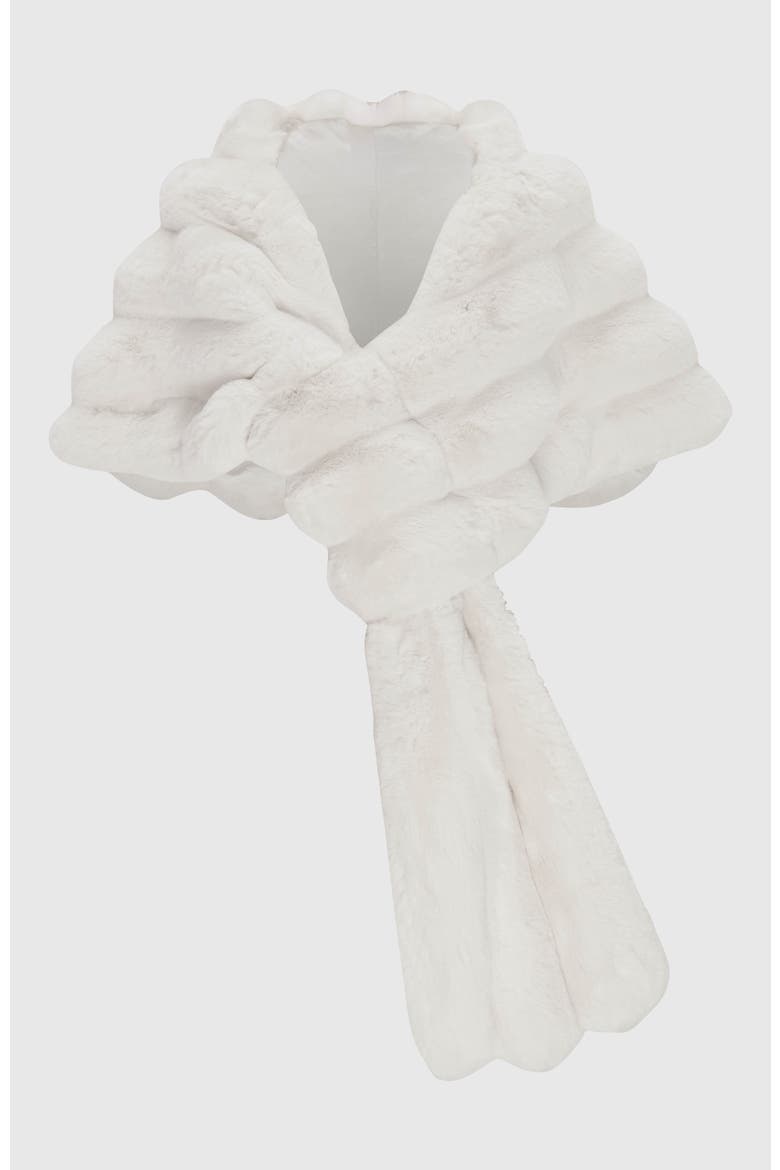 Fur-Free Chinchilla (Faux Fur) Stole, Alternate, color, WHITE CHINCH