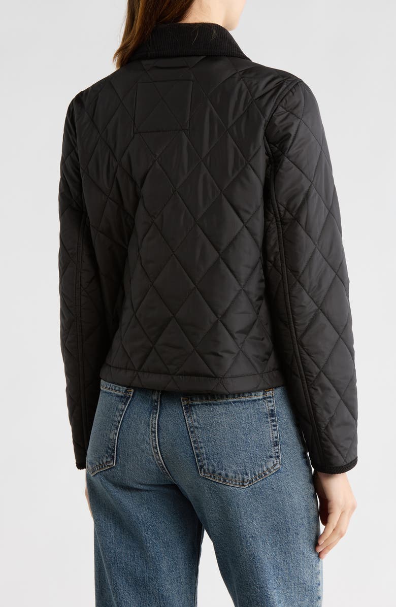 Tommy Hilfiger Snap Front Diamond Quilted Jacket, Alternate, color, Black