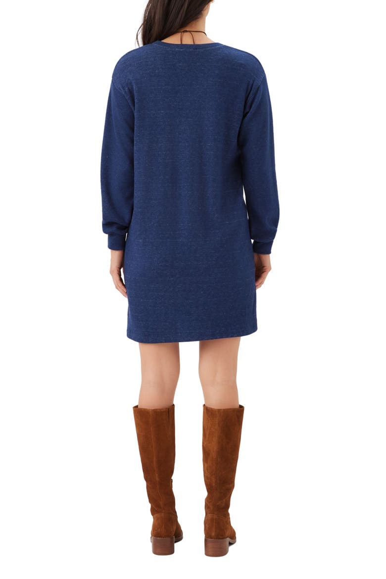 V-Neck Button Detail Minidress, Alternate, color, BLUE