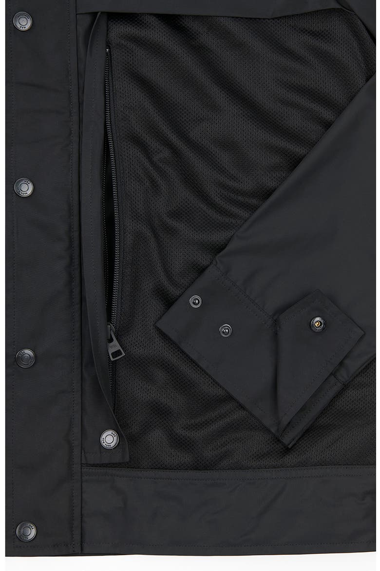 Solid Water Resistant Mesh Hooded Jacket, Alternate, color, BLACK