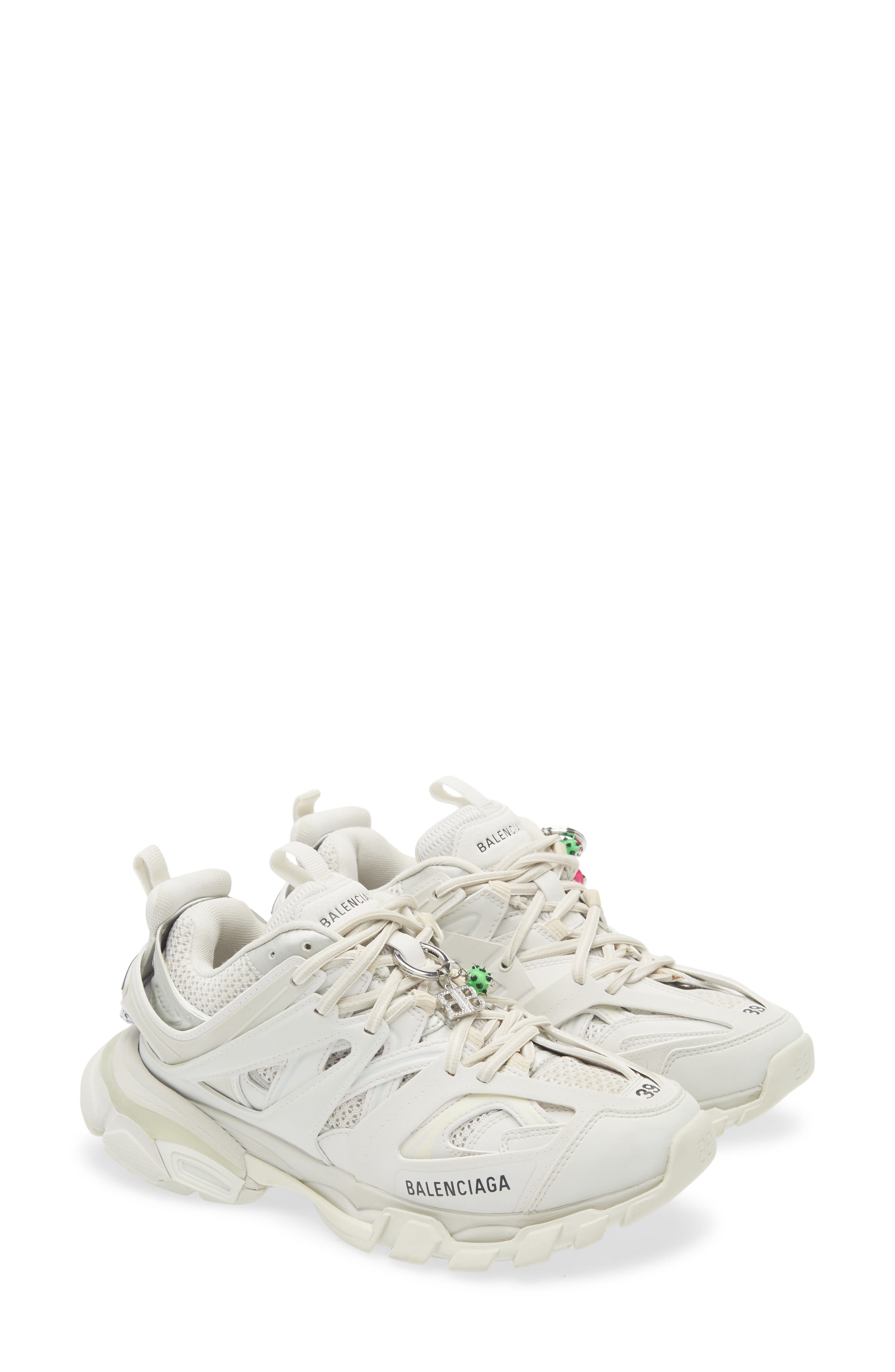 Balenciaga Track Charms Sneaker, Main, color, White