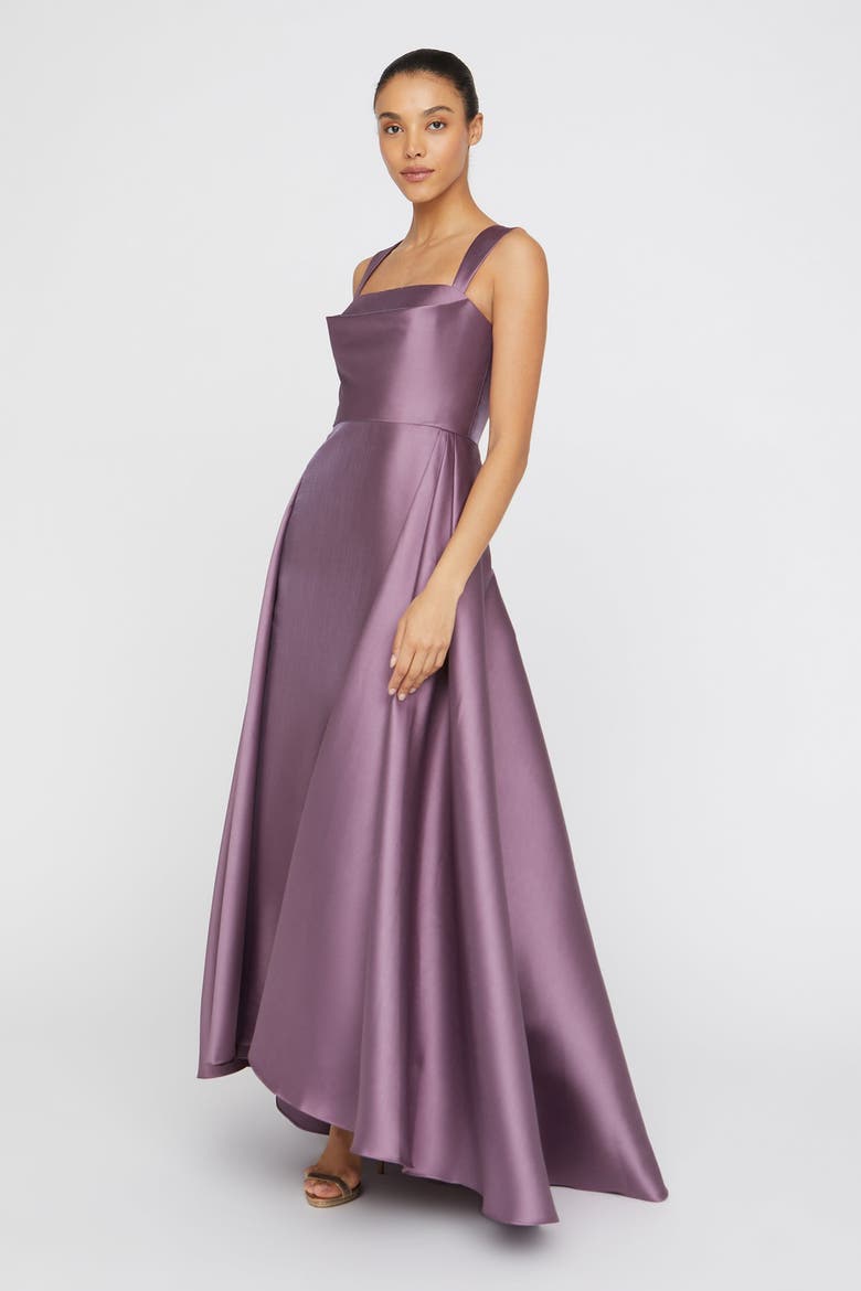 Zendaya Mikado Square-Neck Gown, Alternate, color, Chrome Lavender