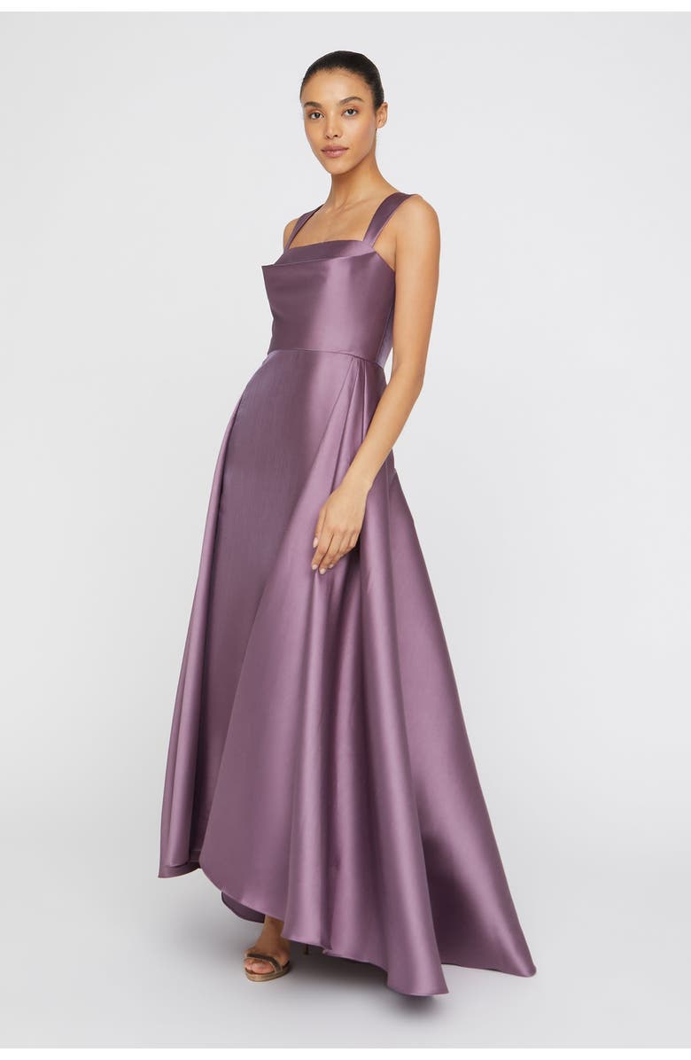 Theia Zendaya Mikado Square-Neck Gown, Alternate, color, Chrome Lavender