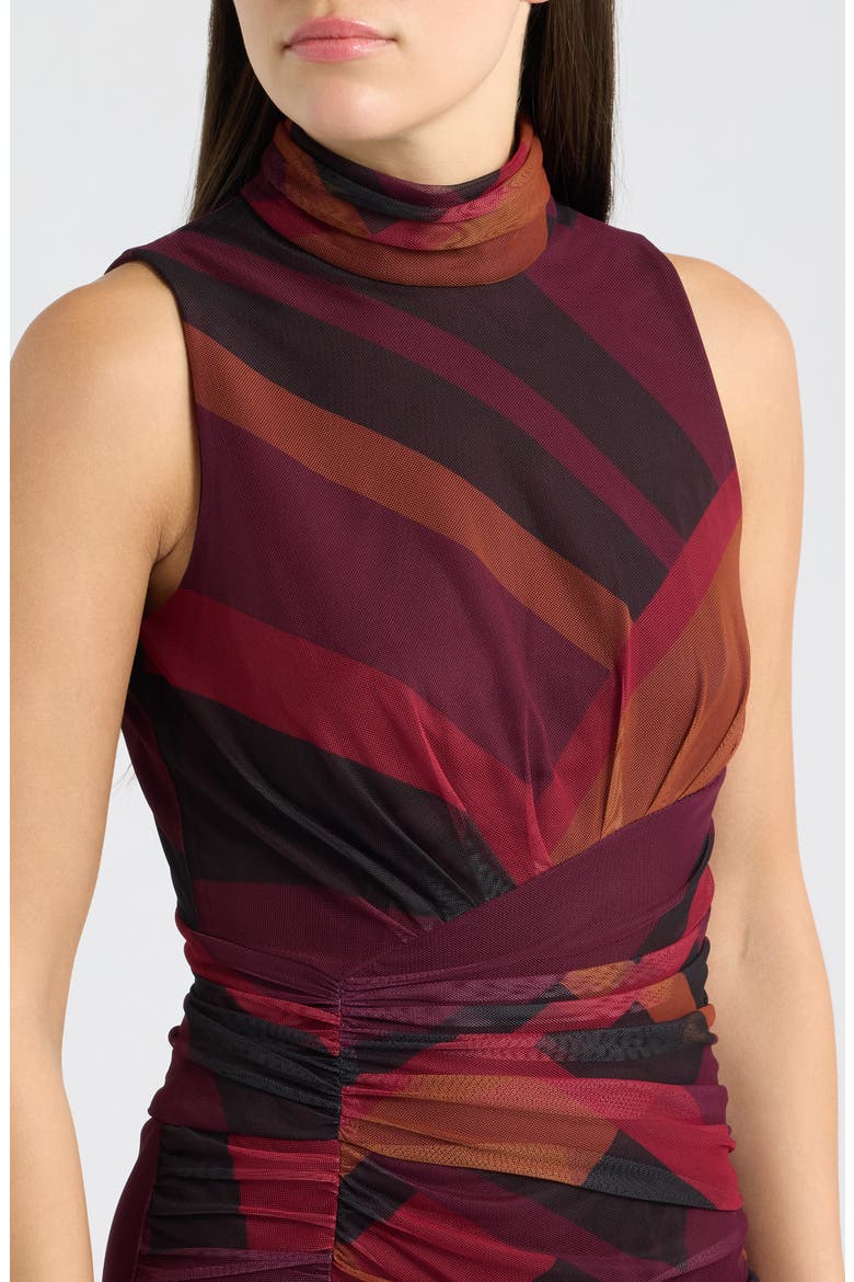Patterned Mesh Body-Con Dress, Alternate, color, WINE