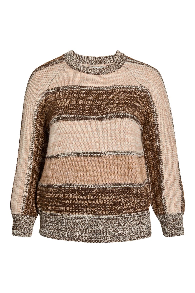 Mixed Stripe Sweater, Alternate, color, BROWN