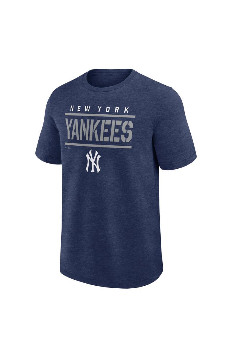 FANATICS Men's Fanatics Heather Navy New York Yankees Top Notch T-Shirt, Alternate, color, Heather Navy